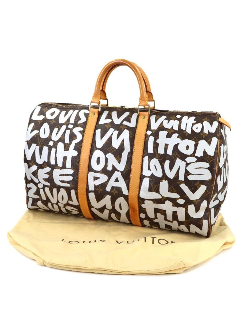 Louis Vuitton Monogram Graffiti Keepall 50 Boston Bag Arjan - Picture 2 of 10